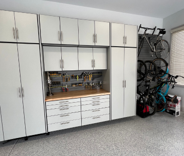 Custom Garage Cabinet and Garage Flooring Transformation in Denver