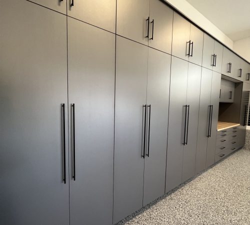 Custom Silver Garage Cabinets in Denver